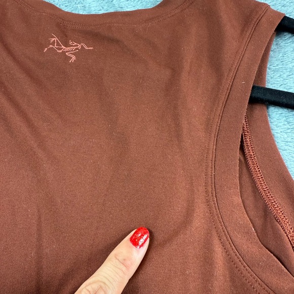 Arcteryx Womens S P Rust Orange Sleeveless V Neck Athletic Dress Zip Pocket - Picture 12 of 12